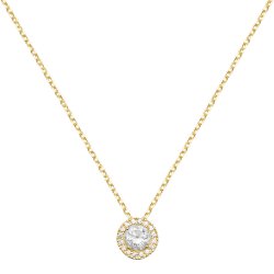9ct Gold Round Cz Cluster Necklet 