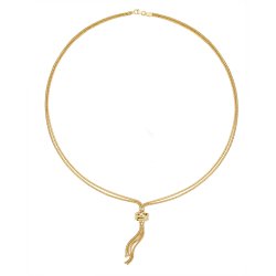 9ct Gold Tassel And Knot Necklet 