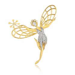 Yellow Gold Vermeil Fairy Brooch LHG0006