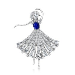 Oval Blue Stone Ballerina Brooch LHG0002