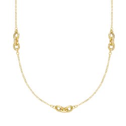9ct Gold Triple Interlocking Circle Necklet 
