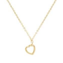 9ct Gold Plain Open Heart Necklet 