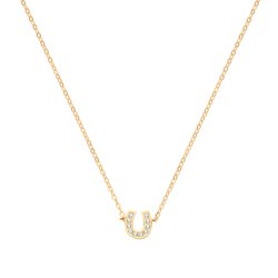 9ct Gold Cz Horseshoe Necklet 