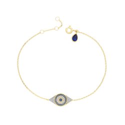 9ct Gold Evil Eye Bracelet 