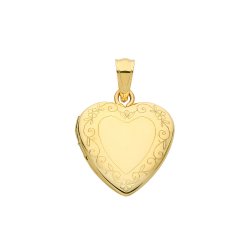 9ct Gold Engraved Heart Locket 