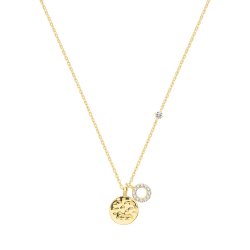 9ct Gold Disc And Cz Circle Necklet 