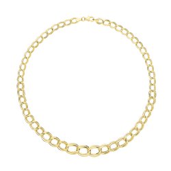 9ct Gold Oval Open Double Link Necklet 