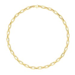 9ct Gold Octagon And Oval Linked Fancy Necklet 