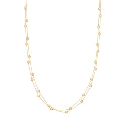 9ct Gold Double Strand Beaded Necklet 