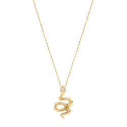 9ct Gold Snake Charm Necklet 