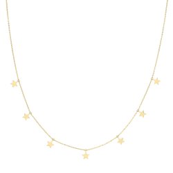 9ct Gold Hanging Stars Necklet 