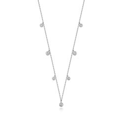 Round Rubover Droplets Fine Necklet 