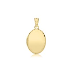 9ct Yel Gold Plain Oval Locket 
