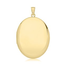 9ct Yel Gold Plain Oval Locket 