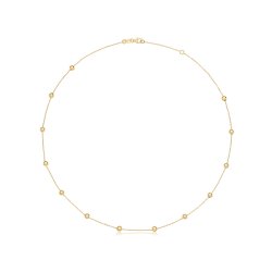 9ct Yel Gold 17"" Beaded Necklet 