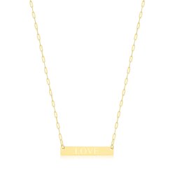 9ct Gold Paperclip Chain Love Necklet 
