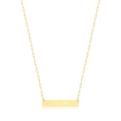 9ct Gold Paperclip Chain Mum Necklet 
