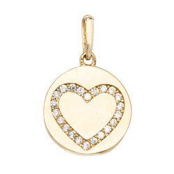9ct Gold Cz Heart Pendant 