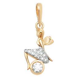 9ct Gold Cz Ribover Tinkerbell Pendant 