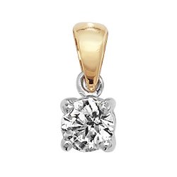 Diamond 4 Claw Pendant In 18ct Gold 