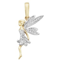 9ct Gold Cz Tinkerbell Pendant 