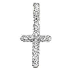 9ct Yellow Gold Cz Cross Pendant 