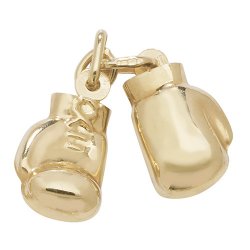 9ct Gold Double Boxing Glove Pendant 