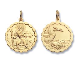 9ct Gold St Christopher Pendant 