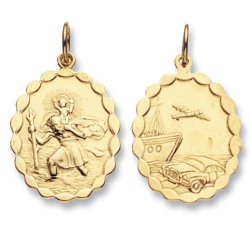 9ct Gold St Christopher Pendant 