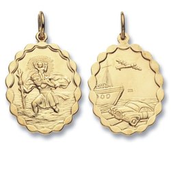 9ct Gold St Christopher Pendant 