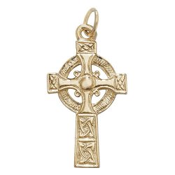 9ct Gold Celtic Patterned Cross Pendant 