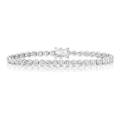 Diamond Rubover Tennis Bracelet In 18ct White Gold 