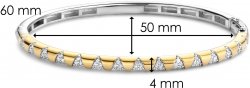 TI SENTO Gold and Cubic Zirconia Sunray Bangle  2955ZY