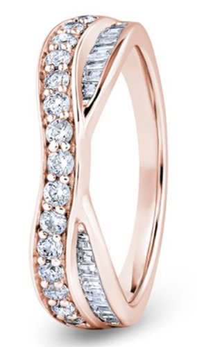 Aurora 18ct Rose Gold  5.1mm Diamond Set Wedding Ring