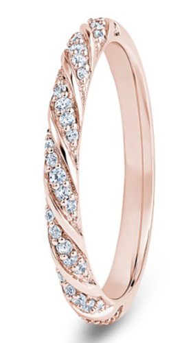 Polaris 18ct Rose Gold  2.4mm Diamond Set Wedding Ring