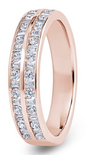 Vega 18ct Rose Gold  4mm Diamond Set Wedding Ring