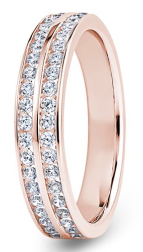 Nova 9ct Rose Gold  4mm Diamond Set Wedding Ring