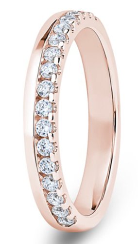Ophelia 9ct Rose Gold  3.3mm Diamond Set Wedding Ring
