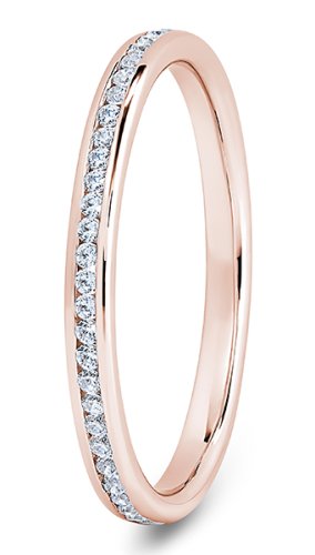 Altair 18ct Rose Gold  2mm Diamond Set Wedding Ring