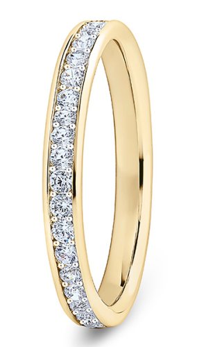 Capella 9ct Yellow Gold  2.6mm Diamond Set Wedding Ring