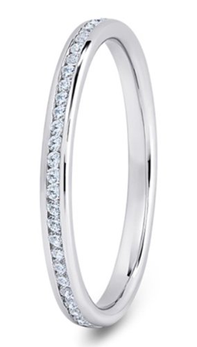 Altair Platinum  2mm Diamond Set Wedding Ring