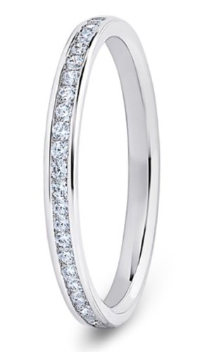 Altair Palladium  2.2mm Diamond Set Wedding Ring