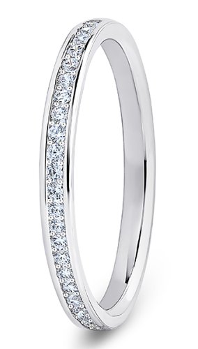 Capella 18ct White Gold  2.4mm Diamond Set Wedding Ring