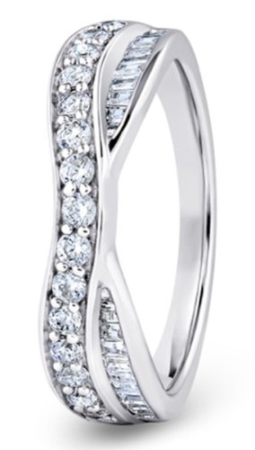 Aurora Platinum  5.1mm Diamond Set Wedding Ring
