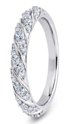 Polaris Palladium  3.4mm Diamond Set Wedding Ring