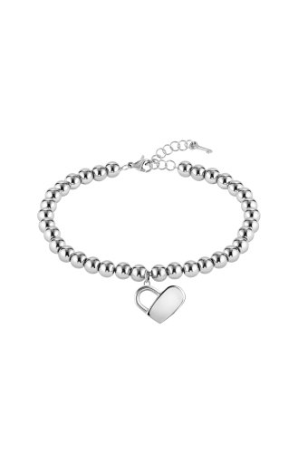 Boss Women's Beaded Collection Heart Pendant Bracelet