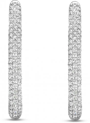 TI SENTO Silver Cubic Zirconia Large Oval Hoops 7902ZI