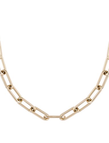Boss Women's Tessa Rose Coloured Chunky Paper Link Necklace With Boss Logo