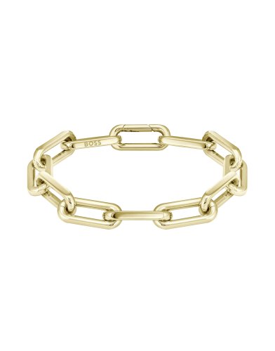 Boss Women's Halia Gold Colour Chunky Paper Link Bracelet