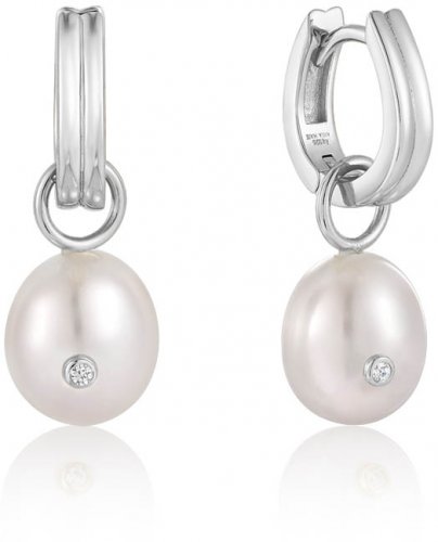 Ania Haie Pearl Drop Sparkle Huggie Hoop Earrings?